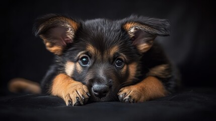 Canvas Print - Cute German Shepherd Puppy.