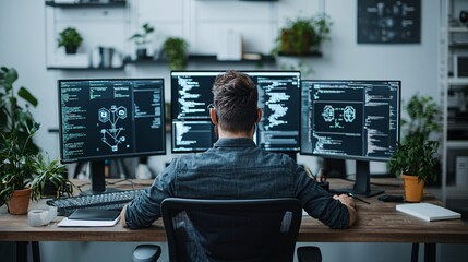 Wall Mural - a product designer working with ai to simulate prototypes and adjust designs in real-time, ai produc