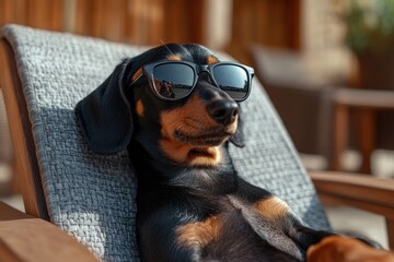 Sticker - Dachshund in Sunglasses.