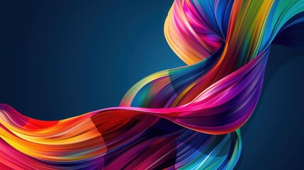 Wall Mural - abstract colorful background with a rainbow twisted ribbon