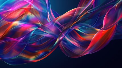 Wall Mural - abstract colorful background with a rainbow twisted ribbon