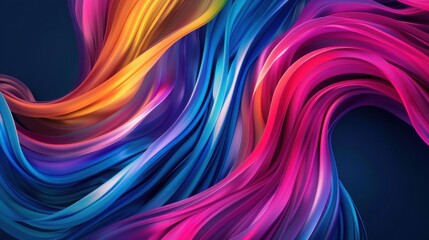 Wall Mural - abstract colorful background with a rainbow twisted ribbon