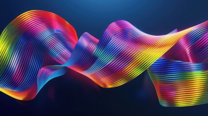 Wall Mural - abstract colorful background with a rainbow twisted ribbon
