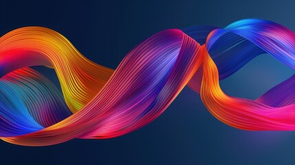 Wall Mural - abstract colorful background with a rainbow twisted ribbon