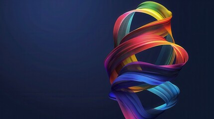 Wall Mural - abstract colorful background with a rainbow twisted ribbon