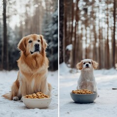 Canvas Print - Dogs in Winter.