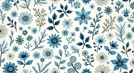 Sticker - seamless floral background