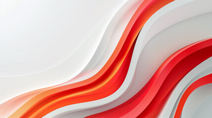 Wall Mural - abstract red and white wave background