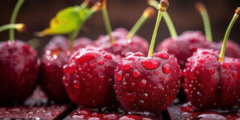 Canvas Print - cherries in water