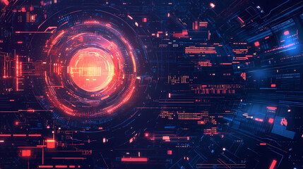 Visualizing a cyberspace odyssey with abstract patterns of code and elements of software development. Space Odyssey. Illustration