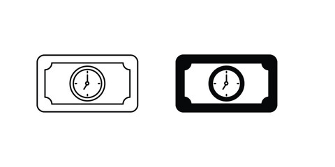 Wall Mural - time is money set icon with white background vector stock illustration