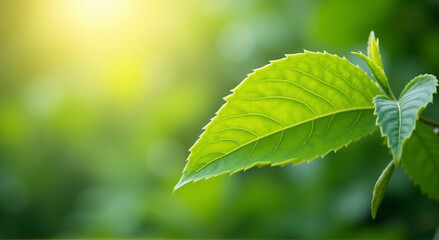 Wall Mural - green leaves on a day