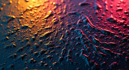 Poster - water drops on red background