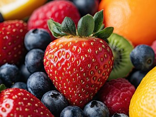 Wall Mural - Assortment of fresh ripe berries