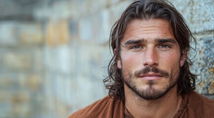 Poster - Handsome man with long hair and beard