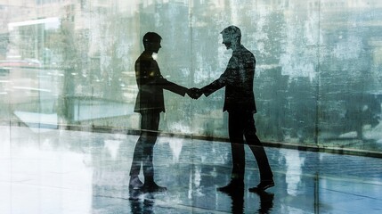 two people shaking hands through a clear glass wall, symbolizing connection despite barriers