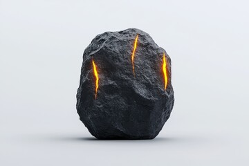 Poster - glowing molten rock erupting from volcanic mountain