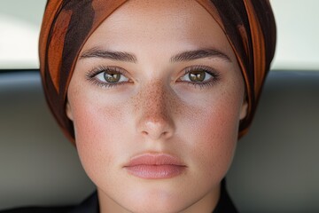 Wall Mural - close up portrait of a woman with hijab