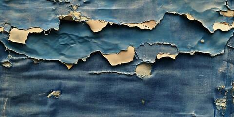 Canvas Print - Peeling blue paint on a textured surface.