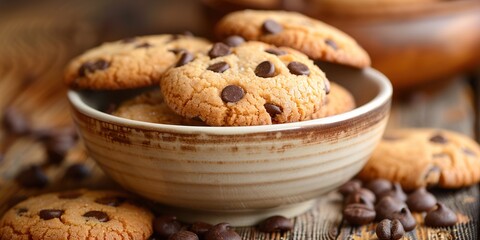 Poster - chocolate chip cookies in a bowl