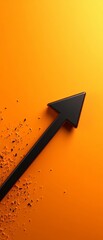 Wall Mural - Minimalist black arrow pointing right flat design top view wayfinding theme 3D render Complementary Color Scheme