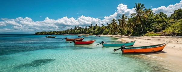 Nosy Be Island Beach Paradise – A tropical scene of Nosy Be’s pristine beaches, with white sand, turquoise waters