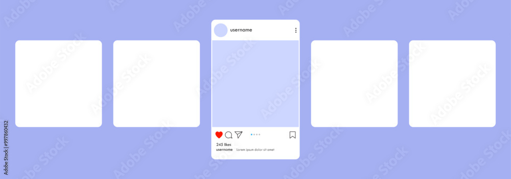 Instagram app social media carousel post user interface design ...