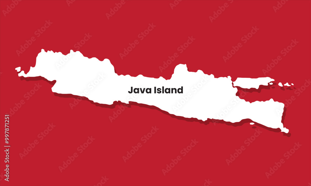 Silhouette map of Java Island, Indonesia Stock Vector | Adobe Stock
