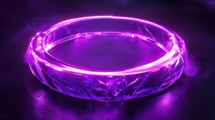 Wall Mural - beautiful purple neon ring with glow generated by AI