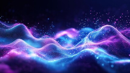 Wall Mural - Technology abstract particle wave Background