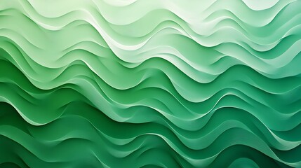 Wall Mural - Abstract Green Waves