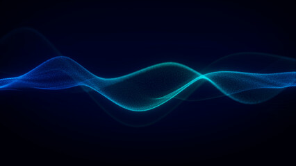 Futuristic Technology Glowing Blue Wave on Dark Background