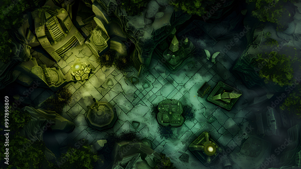 Alien Building Battle Map for Sci-Fi DnD, Top-Down Tabletop Role ...