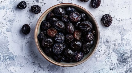 Wall Mural - A bowl of dried fruit is on a table