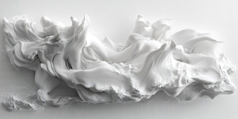 Canvas Print - Abstract white sculpture resembling flowing clouds.