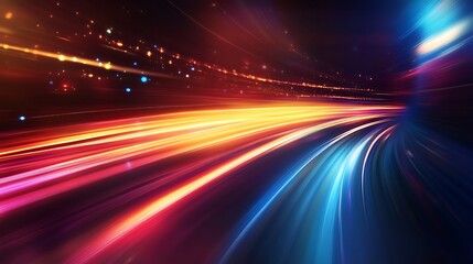 Wall Mural - Abstract Light Trails: A Blast of Speed