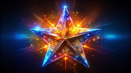 A breathtaking transparent star stands alone against a dark background, producing a mesmerizing celestial effect that