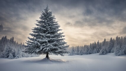 Wall Mural - winter forest in the morning