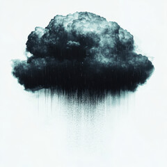 dark thundercloud looms ominously, releasing heavy rain in dramatic display of natures power. scene 