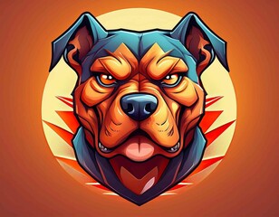 Poster - Angry pitbull dog logo