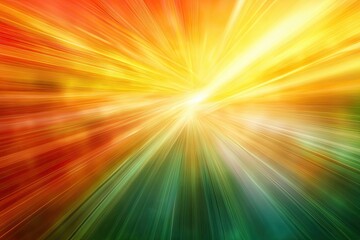 Poster - Abstract Radiating Light with Red, Yellow, and Green Hues