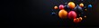 © KN Studio - Abstract Colorful Spheres: A captivating abstract composition featuring vibrant spheres of various sizes and colors floating against a dark background. This dynamic image evokes a sense of movement.