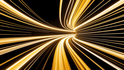 gold yellow speed motion light concept on black dark background wallpaper