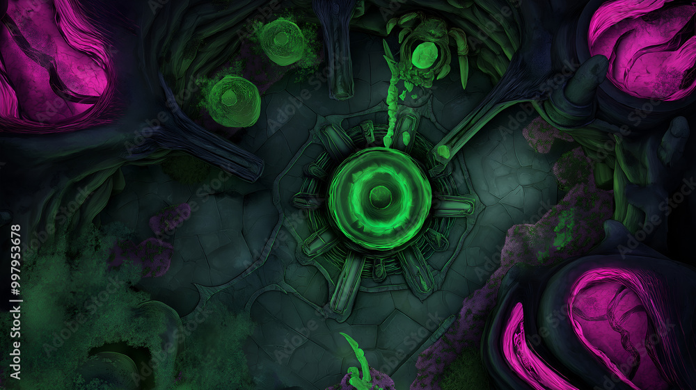 Alien Temple Battle Map for Sci-Fi DnD, Top-Down Tabletop Role-Playing ...