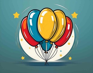 birthday balloon logo vector illustration