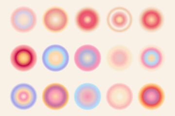 Modern radial gradients. Artistic set universal use