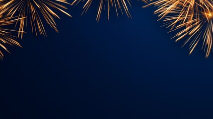 Sticker - Bright fireworks in the dark blue night sky, celebrating a festive occasion