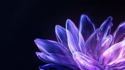 Sticker - Vibrant digital artwork depicting a luminous abstract flower in purple hues