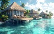© AhmadTriwahyuutomo - Summer Vacation on Private Island with Overwater Bungalows and Bright Sun