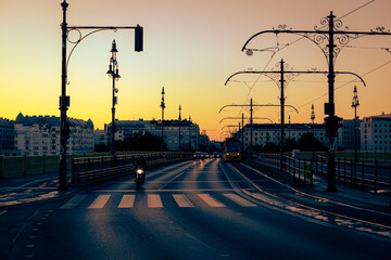 sunrise over the city